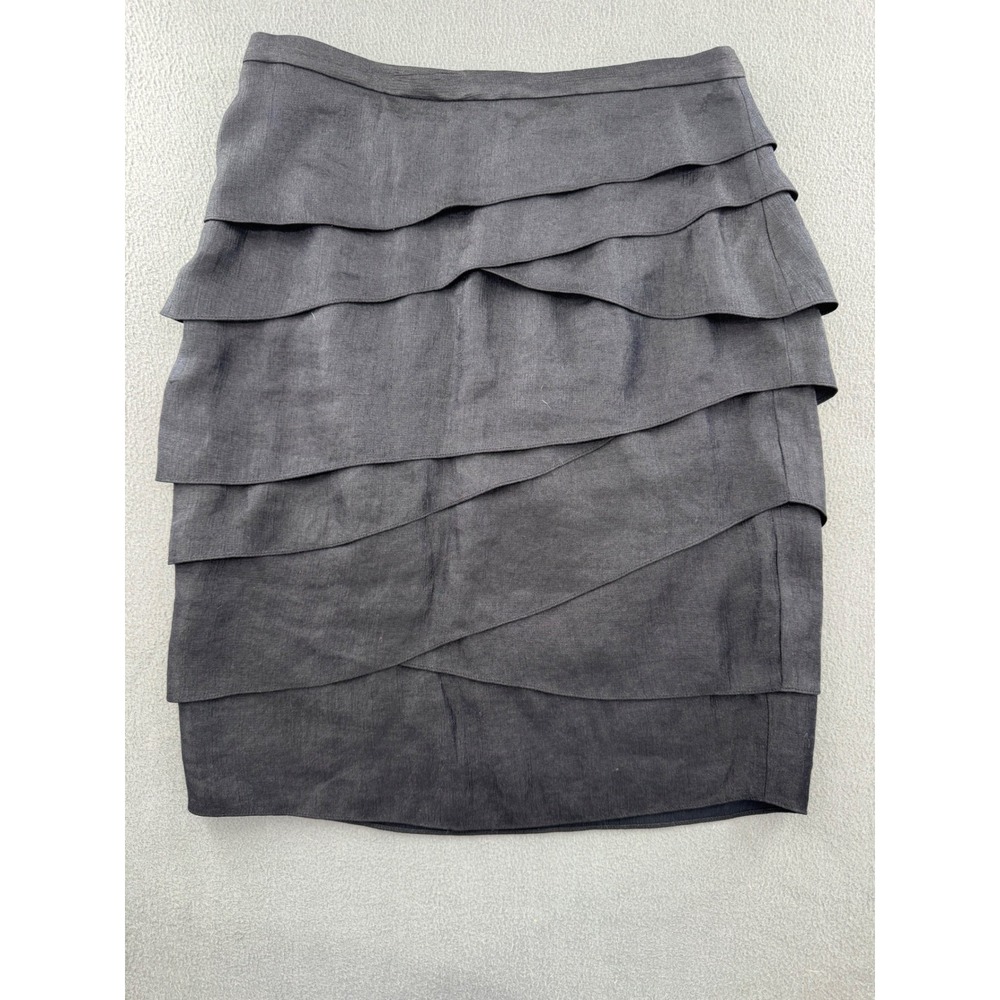 VTG Adrianna Papell Midi Skirt 12 Tiered Ruffle Pencil Sleek Sophisticated Party